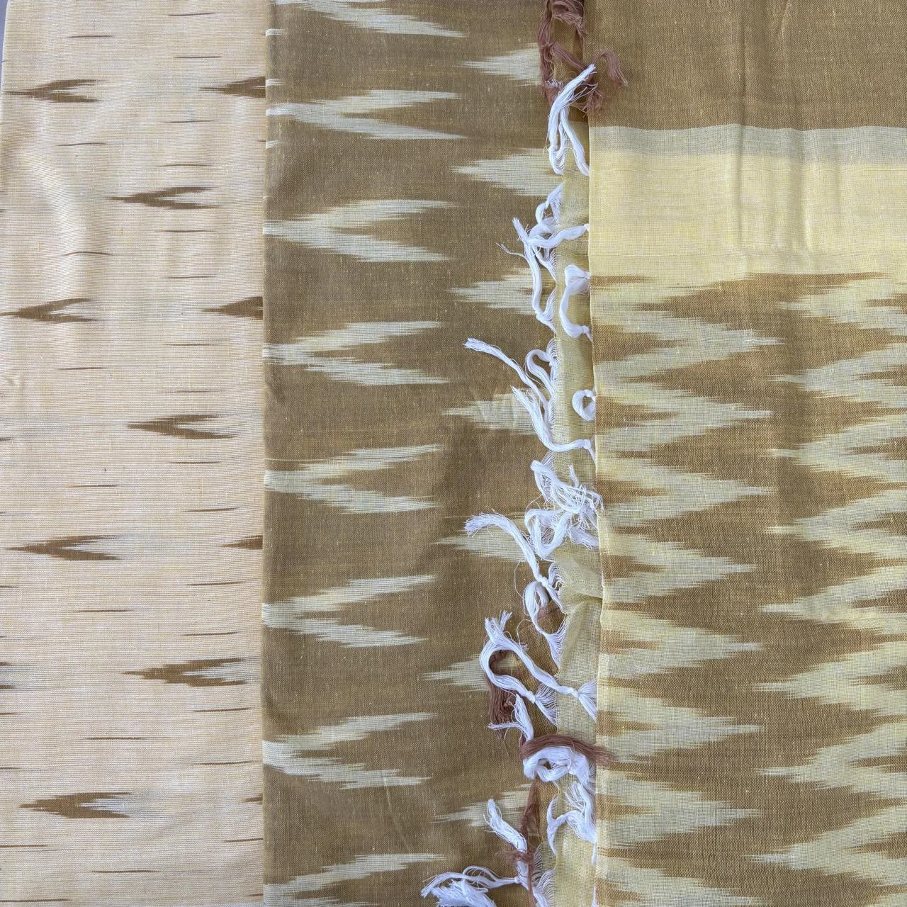 Mustard Yellow Ikat Cotton Salwar Material