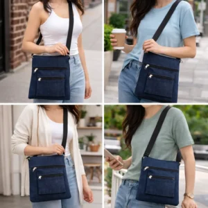 Denim Sling Bag Stylish Durable Crossbody Bag for Daily Use