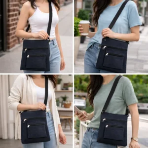 Denim Sling Bag Stylish Durable Crossbody Bag for Daily Use