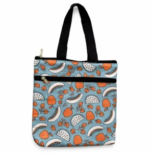 printed cotton sponge bag double zip