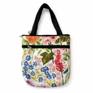 printed cotton sponge bag double zip