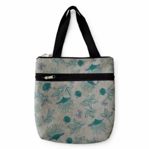 printed cotton sponge bag double zip