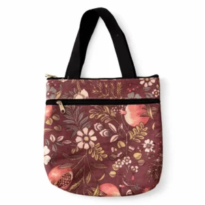 printed cotton sponge bag double zip