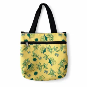 printed cotton sponge bag double zip