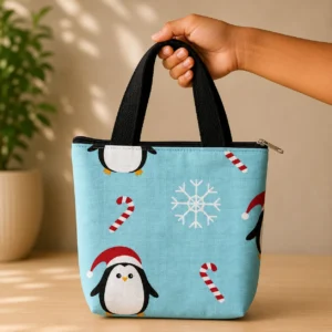 printed cotton sponge bag single zip