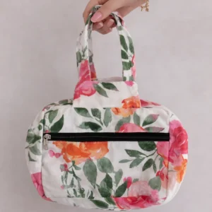 Two Zip Cotton Small Bag