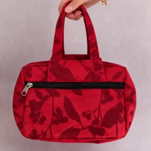 Two Zip Cotton Small Bag