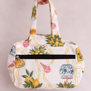 Two Zip Cotton Small Bag