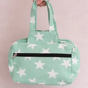 Two Zip Cotton Small Bag