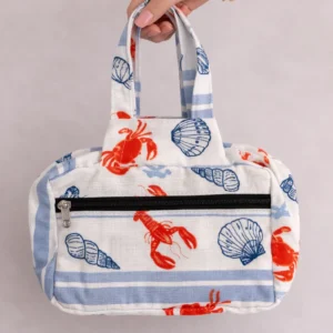 Two Zip Cotton Small Bag