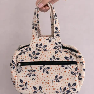 Two Zip Cotton Small Bag