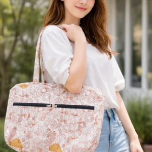 4 zip bag cotton handbag