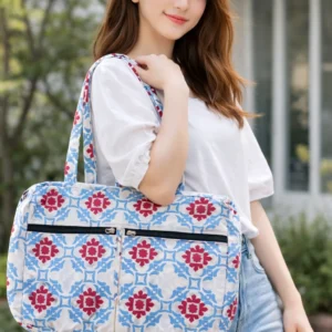4 zip bag cotton handbag