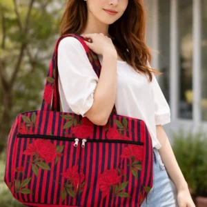 4 zip bag cotton handbag