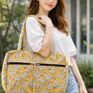 4 zip bag cotton handbag