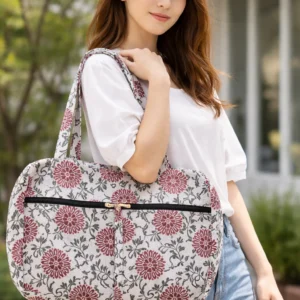 4 zip bag cotton handbag