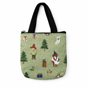 printed cotton sponge bag single zip