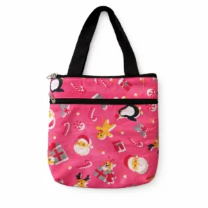 printed cotton sponge bag double zip
