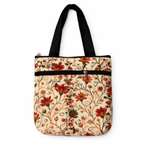 printed cotton sponge bag double zip