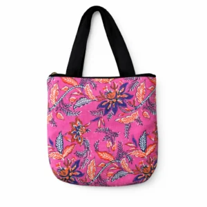 printed cotton sponge bag single zip
