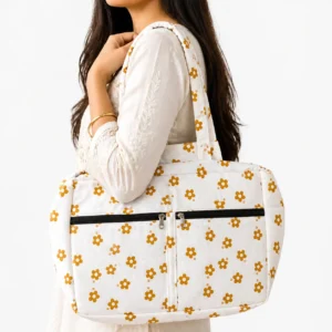 4 zip bag cotton handbag