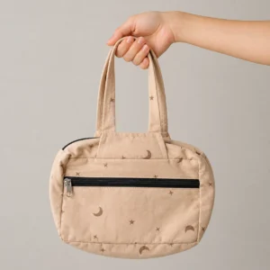Two Zip Cotton Small Bag