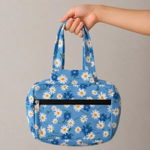Two Zip Cotton Small Bag
