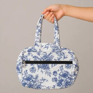 Two Zip Cotton Small Bag