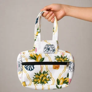 Two Zip Cotton Small Bag