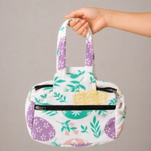 Two Zip Cotton Small Bag