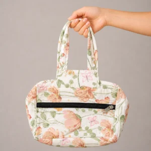 Two Zip Cotton Small Bag