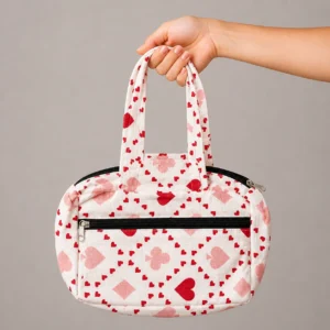 Two Zip Cotton Small Bag