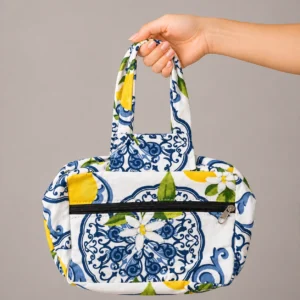 Two Zip Cotton Small Bag