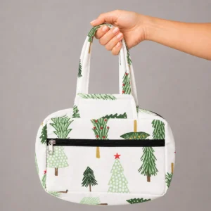 Two Zip Cotton Small Bag