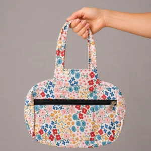 Two Zip Cotton Small Bag