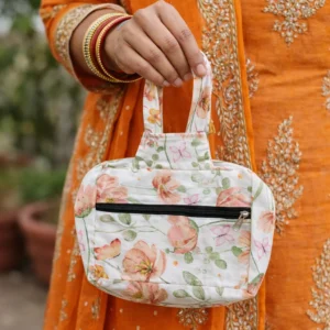 Two Zip Cotton Small Bag