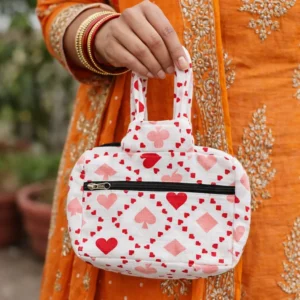 Two Zip Cotton Small Bag