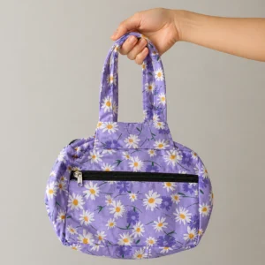 Two Zip Cotton Small Bag