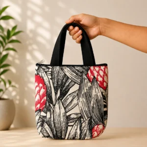 printed cotton sponge bag single zip