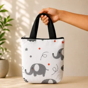 printed cotton sponge bag single zip