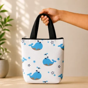 printed cotton sponge bag single zip