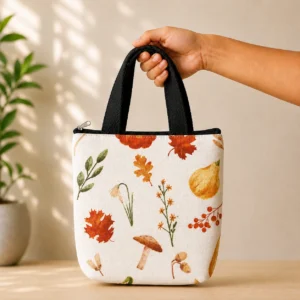 printed cotton sponge bag single zip