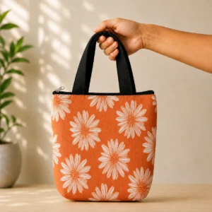 printed  cotton sponge bag single zip