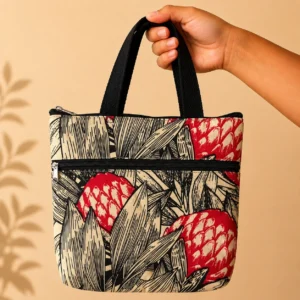 printed cotton sponge bag double zip