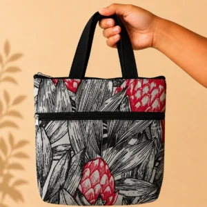 printed cotton sponge bag double zip