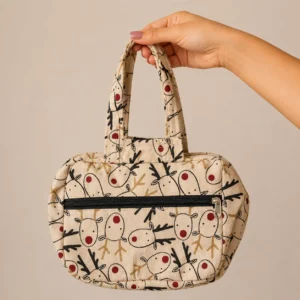 Two Zip Cotton Small Bag