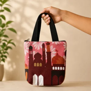 printed cotton sponge bag single zip