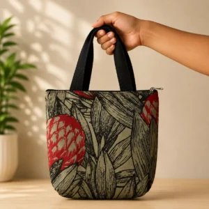printed cotton sponge bag single zip