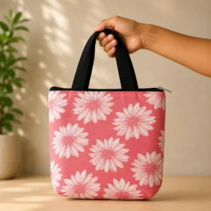printed cotton sponge bag single zip