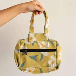 Two Zip Cotton Small Bag